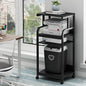 Fannova Printer Stand with Adjustable Shelf, 4 Tier Large Tall Printer Table with Wheels for Home Office Storage and Organization, Rolling Stand Cart for Computer Tower CPU Shredder, Black