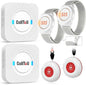 CallToU Caregiver Pager Wireless Call Button Nurse Alert System 500+ Feet for Home/Elderly/Patient/Disabled 2 Plugin Receiver 2 Waterproof Transmitter 2 Watches Transmitter