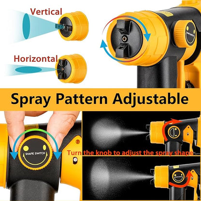 Cordless Paint Sprayer Compatible with DeWalt 20V MAX Battery 1000ml Capacity HVLP Spray Paint Gun 3 Patterns and 4 Nozzles for Wall Fence Furniture House Painting(Battery Not Included)