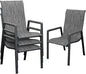 UDPATIO Patio Chairs Set of 4, Outdoor Stackable Chairs with All Weather Breathable Textilene, High Back Metal Frame for Lawn Garden Backyard Deck, Dark Grey