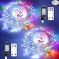 JMEXSUSS 2 Pack 100 LED Color Changing Christmas Lights Indoor, 33ft Cool White & Multicolor Christmas Lights Outdoor Waterproof, Clear Wire String Light Plug in for Xmas Tree Bedroom Decorations