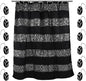 Zahari Home 13pc Sinatra Bathroom Shower Curtain Set Classic Shower Curtain & 12 Shower Curtain Hooks Luxury Fabric Shower Curtain Unique Design Bling Black Shower Curtain Set