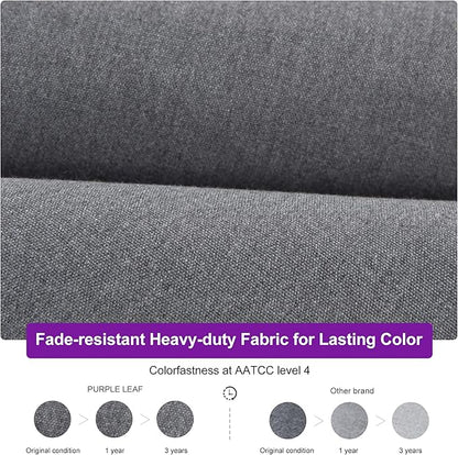 PURPLE LEAF 12 FT Cantilever Umbrella Outdoor Patio Umbrella, Large Offset Square Umbrella, Windproof Heavy Duty Hanging Outside for Patio, Mist Grey