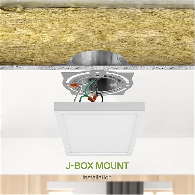 ASD LED 5" Square Flush Mount Light | 10W 740LM 3000-5000K 120V | 3CCT, Dimmable, Ultra Slim, ETL Listed | Thin Surface Lamp, Bedroom Ceiling Lighting | White, 6 Pack