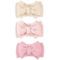 JOYOYO 3 Pcs Soft Wide Turban Baby Headbands with Double-Layer Bow for Baby Girls, Newborns, Toddlers(Beige, Pearl Pink, Pink)