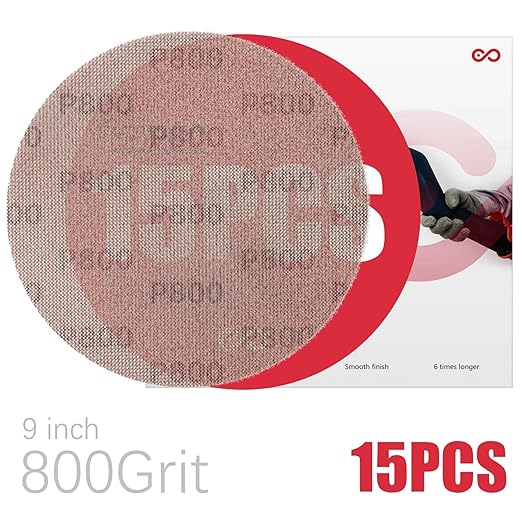 9 Inch Sanding Disc Drywall Sandpaper, Dust Free Sanding Drywall Sander Pads, 15 Pack 800 Grit