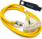 6 ft Outdoor Extension Cord Waterproof - 12 Gauge Heavy Duty Extension Cord Splitter - Lighted Outdoor Extension Cords with Multiple Outlets - Watts Wire - 6' Grounded - extensiones electricas