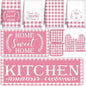 Fourluoo 10 Pcs Kitchen Set Kitchen Towels and Rugs Oven Mitts and Pot Holders Farmhouse Decor for Women Mom Gift Cooking Baking Grilling(Pink White)