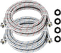 Cenipar 15FT LONG Washing Machine Hoses Straight Stainless Steel Burst Proof 2 Pack - Hot and Cold Water Supply Hoses with 3/4'' Standard NPT Connector Fit for ALL Washing Machine