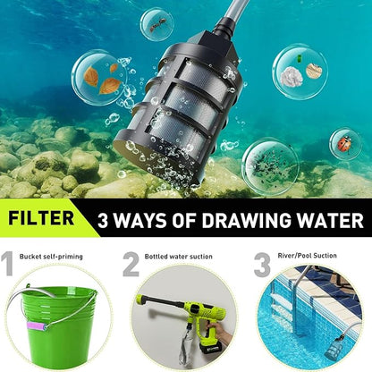 Cordless Power Washer, 900 PSI Cordless Pressure Washer, Portable Power Washer with 3.0Ah Battery&Charger & 6-in-1 Nozzle, 17FT Drain Hose, Portable Pressure Washer for Car WashHomeYard