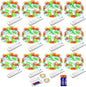 YJFWAL 12 Pack 10ft 30LED Timer Fairy Lights AAA Battery Powered, Starry String Lights with 8 Modes Remote Waterproof Twinkle Lights for DIY, Bedroom, Wedding, Party, Patio, Christmas Decor (Colorful)