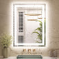 Keonjinn 24x32 Inch LED Bathroom Mirror with Light, Frontlit & Backlit, Lighted Mirrors for Bathroom Wall with Dimmable 3-Color Lights, Anti-fog Vanity Mirror with Tempered Glass, UL-Listed LED Driver