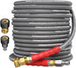 3/8'' Pressure Washer Hose 50 FT, Hot and Cold Water Power Washer Hose Max 248°F, Commercial Industrial Grade Steel Wire Braided Kink Proof Extension Hose with 3/8 Quick Connect 4800 PSI