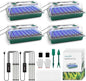 BlumWay Seed Starter Tray with Grow Light,4 Pack 160 Cells Seedling Tray with Humidity Dome/Indoor Grow Kit for Deep-Rooted Seedlings,Adjustable/Timed Light Plant Starter Set