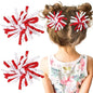 Yxiang 2PCS Red Korker Bows for Girls 4'' Curly Bow Hair Clip Ribbon Ponytail Bows Alligator Clip Hair Barrette for Girls Toddlers Kids