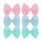 Baby Girls Hair 3'' Bows Clips Set Handmade Bow Hair Clips Hair Accessories Alligator Clip for Babies Infant Toddlers Little Kids 6 PCS Light Blue Aqua Pink