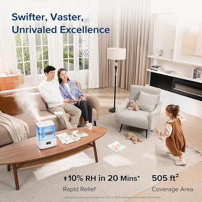 Levoit Air Purifier 1980 Ft2 Room With Air Quality Monitor and Humidifier 6L Tank App Control Essential Oil Diffuser