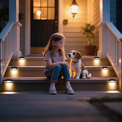SOLPEX Solar Deck Lights, Solar Step Lights for Outside Waterproof Led Stair Light for Outdoor Fence, Balcony, Patio, Railing, Front Porch, Yard and Pathway(16pack Warm White)