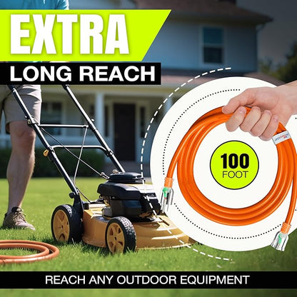 10ft Outdoor/Indoor Extension Cord 10/3 Gauge Ultra Heavy Duty 3 Prong SJTW, Waterproof, Flexible Cold-Resistant Long Power Cord,15A 125V 1875W, Orange by LifeSupplyUSA