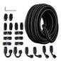 EVIL ENERGY 10AN Fuel Line Kit, 10AN Nylon Braided Fuel Line Hose Fitting Kit CPE 10FT Black