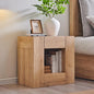 OKD Modern Nightstand with Charging Station, 24" Large Bedside Table, Rustic End Table with Drawers & Open Shelf for Bedroom/Living Room, Night Stand Wood Thick Design,Natural Oak