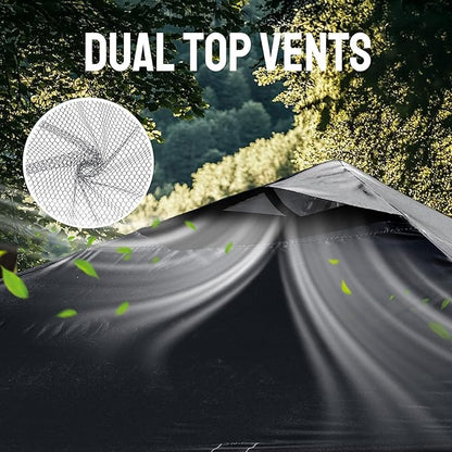 CROWN SHADES 10x10 Pop Up Canopy Tent - Patented Center Lock One Push Instant Outdoor Canopy Beach Tent with STO-N-Go Bag 8 Stakes & 4 Sand Bags，Black
