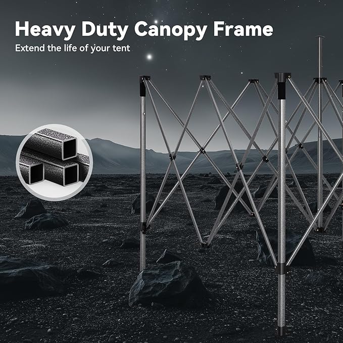 COBIZI 10x20 Pop up Canopy Heavy Duty with 6 Sidewalls, Easy Set-up Commercial Outdoor Party, 100% Waterproof Wedding Canopy Gazebo, 3 Height Adjustable with Wheeled Bag,White