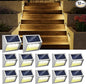 JSOT 12 Pack Solar Lights Outdoor Waterproof for Stairs - Solar Deck Lights Stainless Steel Step Fence Patio Post Wall Lamp for Garden Pathway Walkway LED Decor Light(Warm Light)