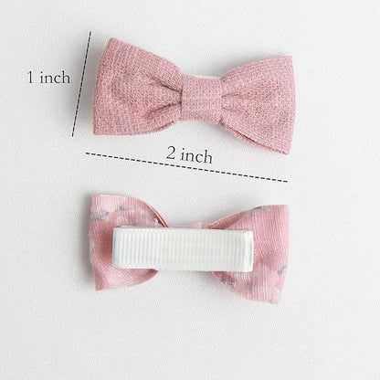 Baby Hair Clips Set, 10PCS Soft Fabric Hair Accessories for Toddlers, Mini Hair Bows for Daily Wear, School, Parties, Birthday Gifts (Pink)