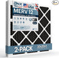 BNX TruFilter 20x20x1 MERV 12 Odor Defense (2-Pack) AC Furnace Air Filter with Activated Carbon - MADE IN USA - Pleated Air Conditioner HVAC AC Furnace Filters - Removes Odor, Mold, Bacteria, Smoke
