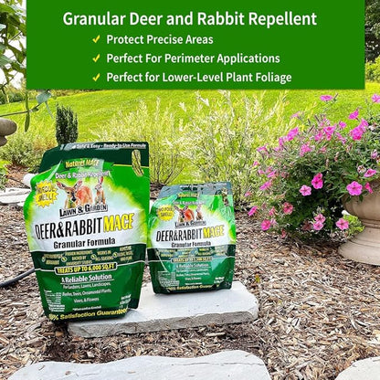 Nature's MACE Deer & Rabbit Repellent 25lb, Covers 25,000 Sq Ft, Repel Deer from Your Home & Garden, Deterrent, Safe to use Around Children, Plants, Produce, Protect Your Garden Instantly, Plant Safe