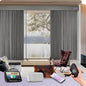 Graywind Hardwired Smart Curtains Motorized Blackout Curtain with Remote Alexa Google Control for Sliding Door Thermal Insulated Drape One-Way or Split Draw, Custom Width to 220" (Vintage Grey)