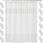 Zahari Home Monaco Bathroom Shower Curtain Set - 13pc Classic Luxury Contemporary Design with 12 Hooks