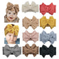 JIAHANG Baby Waffle Knitting Hair Bow Turban Knotted Head Wraps, Hair Bows Headbands for Infant Toddler Girls