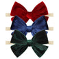 Baby Girls 4" Velvet Hairband Handmade Tied Bow Elastic Nylon Hair Accessories, 3 Pcs Red, Green, Dark Green