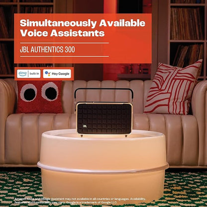 JBL Authentics 300 Portable Wireless Bluetooth Speaker (White)