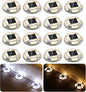 Solar Driveway Lights Dock Lights Waterproof 16 Pack, 2 Colors in 1 Outdoor LED Solar Deck Light, Solar Powered Walk Way Light Road Marker for Stair Pathway Patio(Warm & Cool)