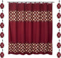 Zahari Home 13pc Elegant Rose Bathroom Shower Curtain Sets Elegant Shower Curtain & 12 Shower Curtain Rings Contemporary Decor Burgundy Shower Curtain Unique Design Stylish Shower Accessories