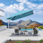 PURPLE LEAF 10 FT Right-left Tilt Patio Umbrella Swivel White Cantilever Umbrella with Tilt Aluminum Outdoor Umbrella with 360° Rotation for Deck Pool Garden, Turquoise
