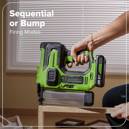 Greenworks 24V Brushless 10PC Power Tool Combo, Drill+Impact Driver+Circular Saw+Recip Saw+Jig Saw+Sander+Light+Multi-Tool+Nailer+Grinder (2) 4.0Ah+2.0Ah Batteries (24,000mAh Power Bank) USB-C Charger