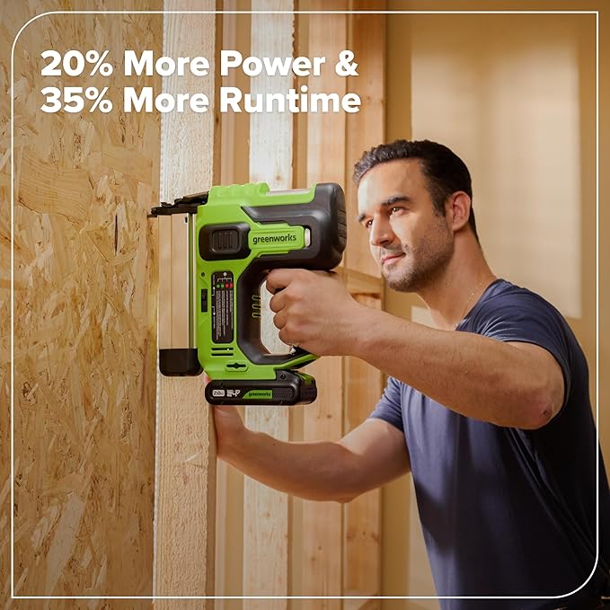 Greenworks 24V Brushless 10PC Power Tool Combo, Drill+Impact Driver+Circular Saw+Recip Saw+Jig Saw+Sander+Light+Multi-Tool+Nailer+Grinder (2) 4.0Ah+2.0Ah Batteries (24,000mAh Power Bank) USB-C Charger