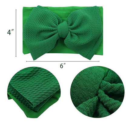 Baby Girl Bows Newborn Headband 0-6 Months Infant Big Bows for Birthday/Baby Shower/Photography/Baby Gifts (Red&Green)