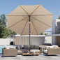 Kingdura 9FT Outdoor Patio Umbrella, Market Table Umbrella with Push Button Tilt and Crank, 8 Sturdy Fiberglass Ribs, UV Protection for Pool, Lawn, Deck, Backyard, Garden (Beige)