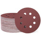 HARFINGTON 100 Pcs 5 Inch Sanding Discs, 320 Grit Hook and Loop Sandpaper, 8-Hole Aluminum Oxide Orbital Sander Sandpaper for Woodworking Automotive Metal Polishing, Red