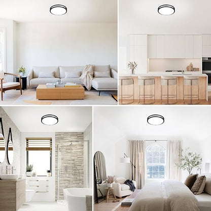 Hlite 24W 10inch LED Flush Mount Ceiling Light Fixture,1800LM Super Bright Light Fixture Ceiling Mount,Oil Rubbed Bronze LED Ceiling Light Flush Mount for Bedroom,Kitchen,Bathroom,Hallway(1Pack)