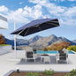 PURPLE LEAF 10 FT Right-left Tilt Patio Umbrella Swivel White Cantilever Umbrella with Tilt Aluminum Outdoor Umbrella with 360° Rotation for Deck Pool Garden, Navy Blue