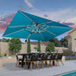 PURPLE LEAF 10' X 13' Patio Umbrella Outdoor Rectangle Umbrella Large Cantilever Umbrella Windproof Offset Heavy Duty Sun for Garden Deck Pool Patio, Turquoise Blue