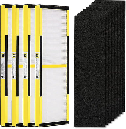 4 Pack FLT4825 HEPA Filter B Replacement with Activated Carbon Pre-Filters Compatible with Guardian Air Purifier AC4825 AC4300 AC4800 AC4900 AC4850