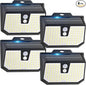 Brightever 4-Pack Solar Lights Outdoor Motion Sensor, Super Bright Outdoor Solar Lights Waterproof, 3 Lighting Modes Security Wall Lighting for Outside House, Pathway, Garden, Walking Dog, Fence