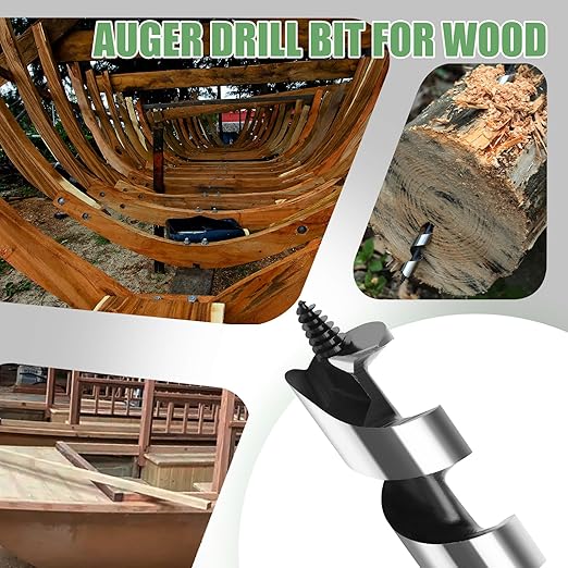 1-3/16 x 23.6 inch Auger Drill Bit for Wood,30mm x 600mm Hex Shank Ship Auger Bit for Soft Hard Wood, Plastic, Composite Materials and DIY Projects 1-3/16" (30mm)